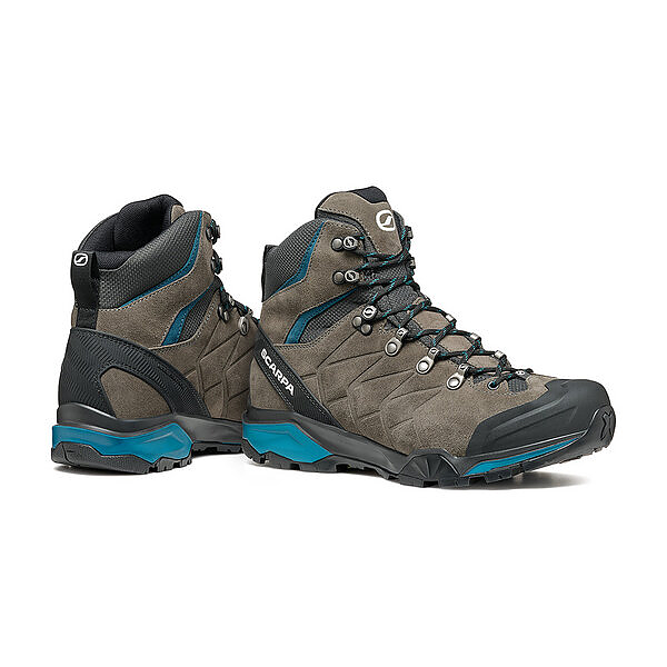Chaussures De Randonnée SCARPA ZG TREK GTX - Imperméables, Cuir, Semelle Vibram, Gris-bleu